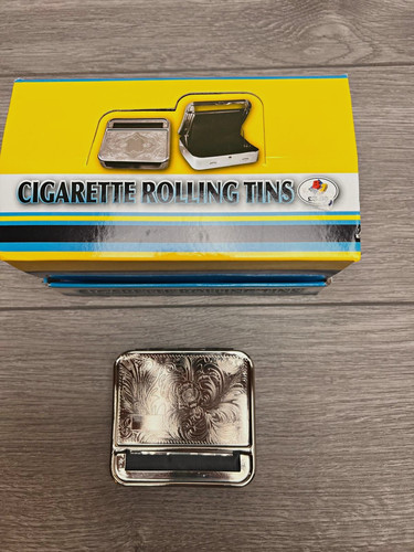 Metal cigarette rolling tin - metal,