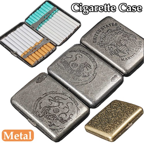 Vintage metal cigarette case - vintage,